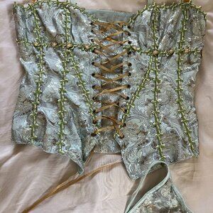 Fredericks of Hollywood Floral Corset with Lace - Size 34 S/M